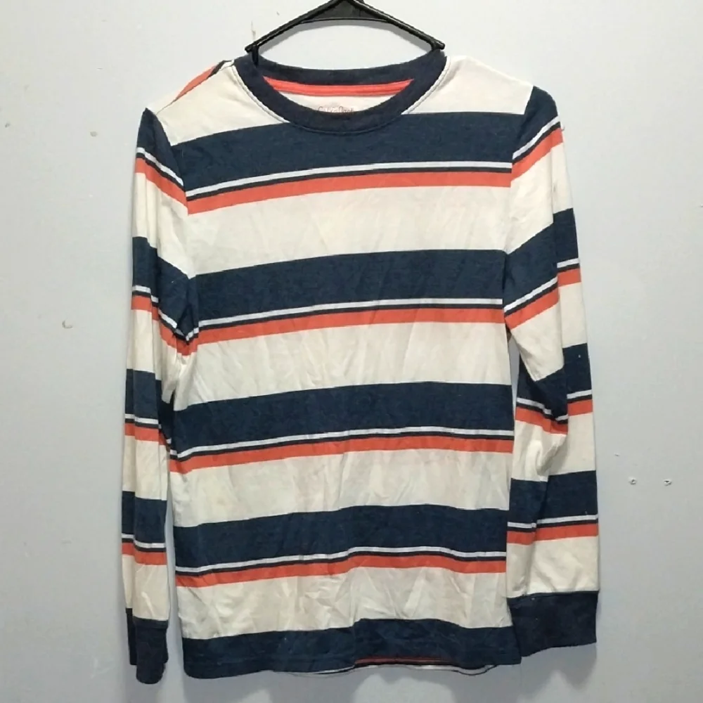 Cat & Jack Blue, Orange and White Long Sleeve Tee 12/14